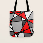 Triangels Geometric Lines red - grey - white Tote Bag Gallery Image 1