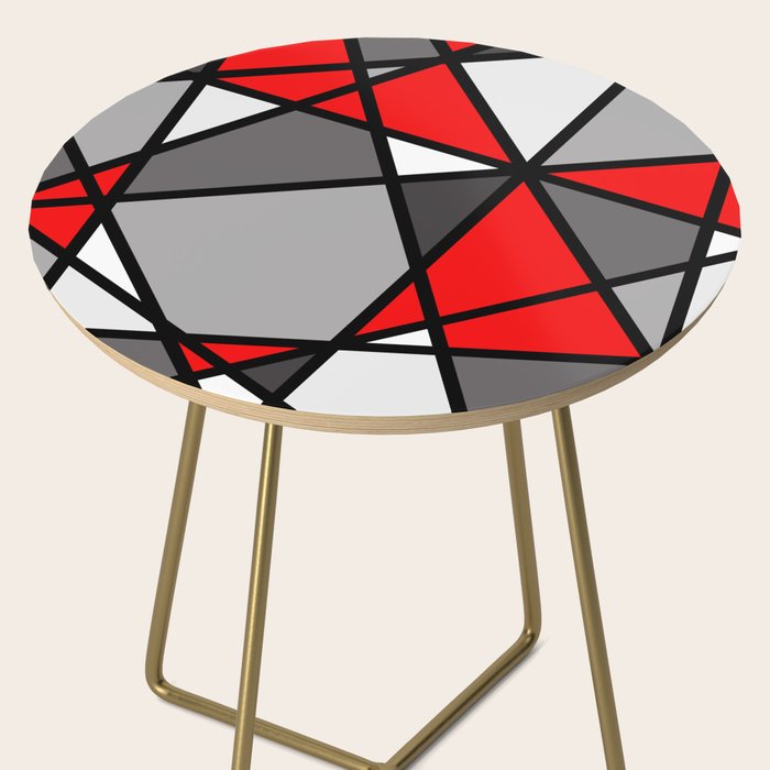 Triangels Geometric Lines red - grey - white Side Table Gallery Image 2