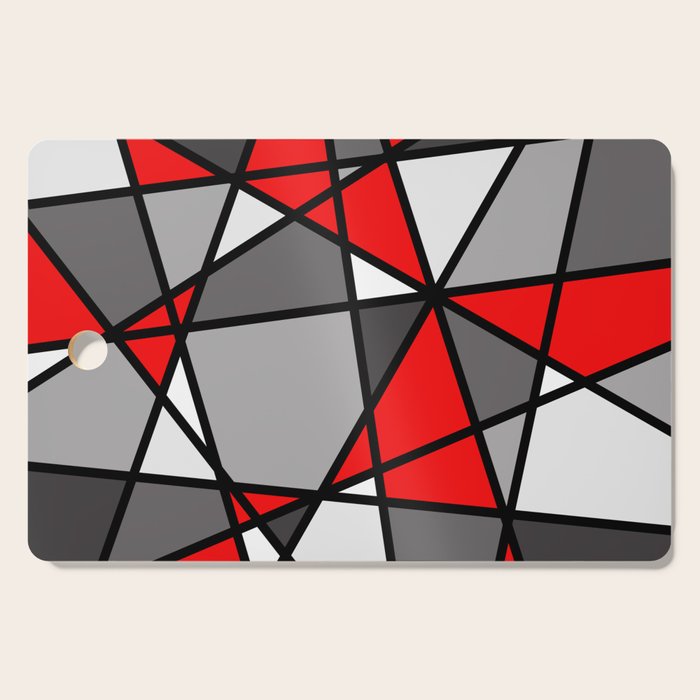 Triangels Geometric Lines red - grey - white Cutting Board Gallery Image 1