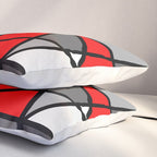 Triangels Geometric Lines red - grey - white Pillow Sham Gallery Image 3