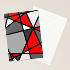 Triangels Geometric Lines red - grey - white Stationery Card Gallery Image 2