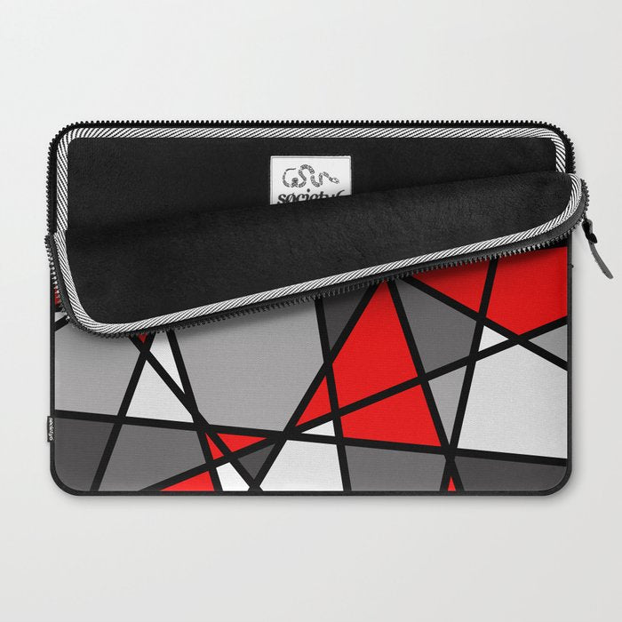 Triangels Geometric Lines red - grey - white Laptop Sleeve Gallery Image 2