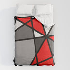 Triangels Geometric Lines red - grey - white Duvet Cover Gallery Image 6