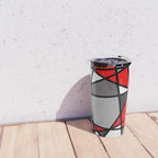 Triangels Geometric Lines red - grey - white Travel Mug Gallery Image 4
