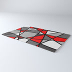 Triangels Geometric Lines red - grey - white Rug Gallery Image 3