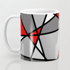 Triangels Geometric Lines red - grey - white Coffee Mug Gallery Image 3