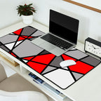 Triangels Geometric Lines red - grey - white Desk Mat Gallery Image 2