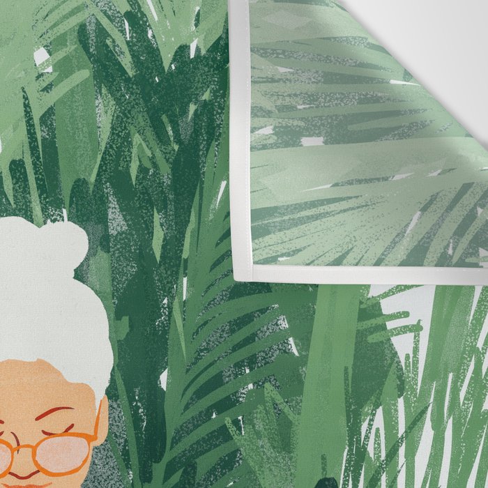 Jungle Vacay | Modern Bohemian Blonde Woman Tropical Travel | Leopard Wildlife Forest Reader Wall Tapestry Gallery Image 3