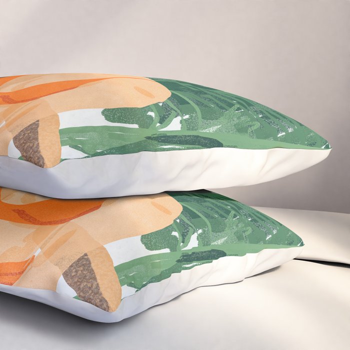 Jungle Vacay | Modern Bohemian Blonde Woman Tropical Travel | Leopard Wildlife Forest Reader Pillow Sham Gallery Image 3