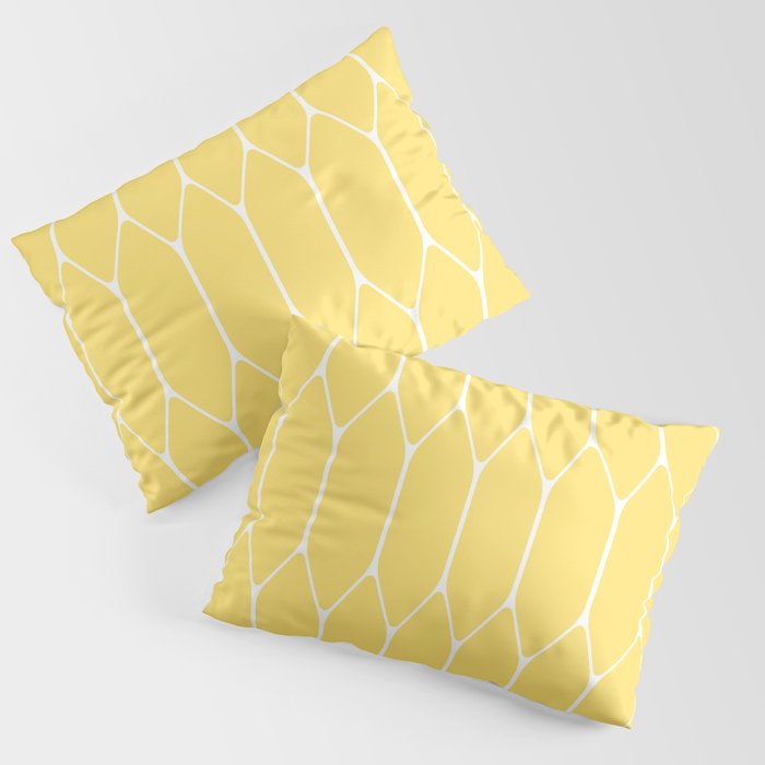 Yellow Long Honeycomb Minimalist Geometric Pattern Pillow Sham Gallery Image 3