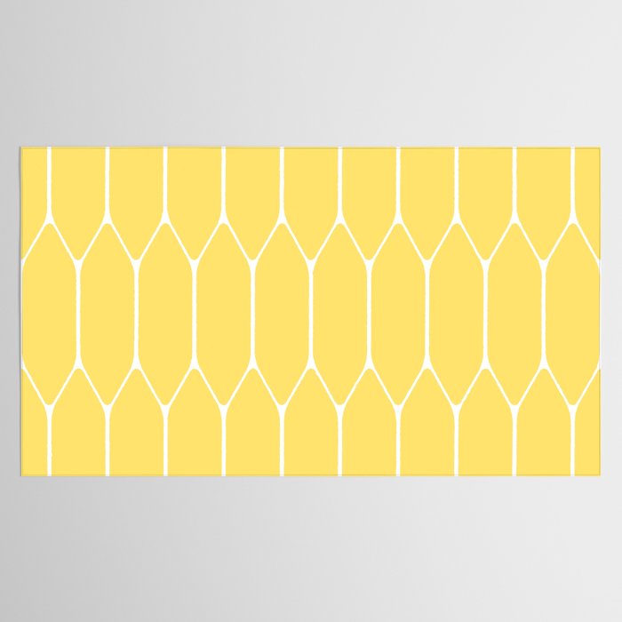 Yellow Long Honeycomb Minimalist Geometric Pattern Tablecloth Gallery Image 2