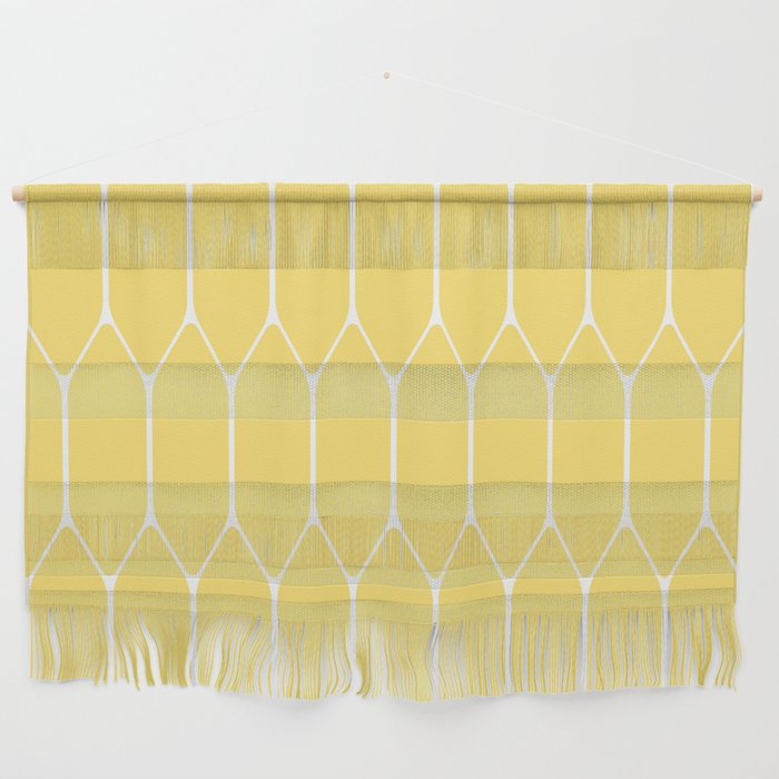 Yellow Long Honeycomb Minimalist Geometric Pattern Wall Hanging Gallery Image 1