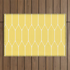Yellow Long Honeycomb Minimalist Geometric Pattern Outdoor Rug Gallery Image 1