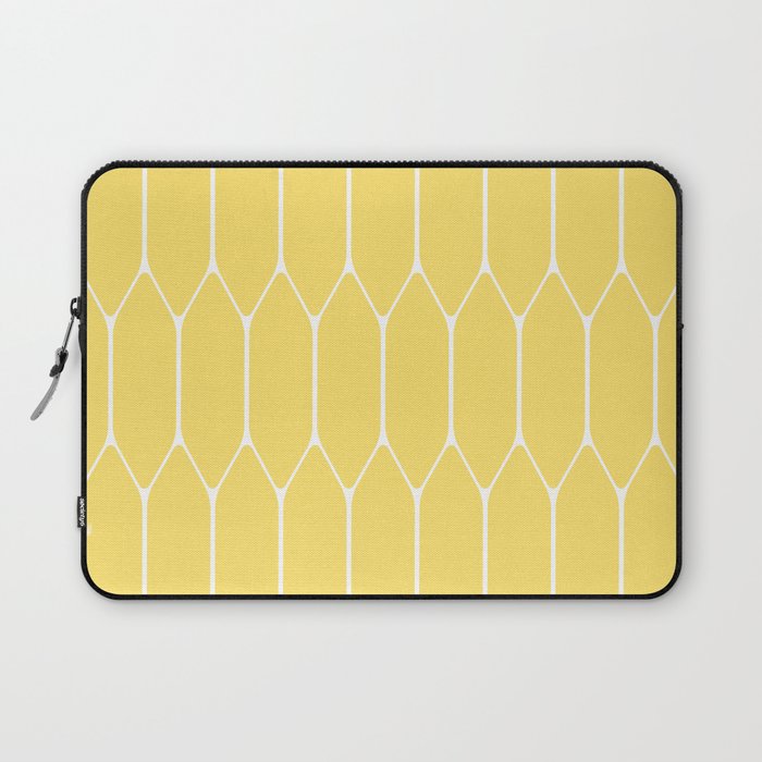 Yellow Long Honeycomb Minimalist Geometric Pattern Laptop Sleeve Gallery Image 1