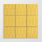 Yellow Long Honeycomb Minimalist Geometric Pattern Wood Wall Art Gallery Image 1