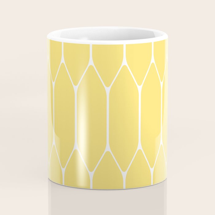 Yellow Long Honeycomb Minimalist Geometric Pattern Coffee Mug Gallery Image 4
