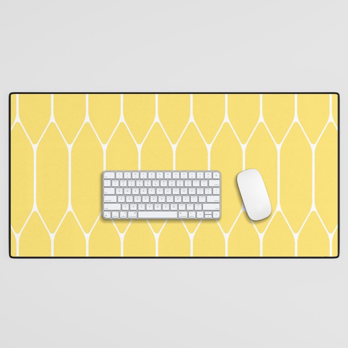 Yellow Long Honeycomb Minimalist Geometric Pattern Desk Mat Gallery Image 1