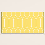 Yellow Long Honeycomb Minimalist Geometric Pattern Desk Mat Gallery Image 3