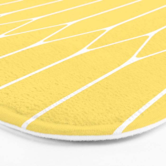 Yellow Long Honeycomb Minimalist Geometric Pattern Bath Mat Gallery Image 3