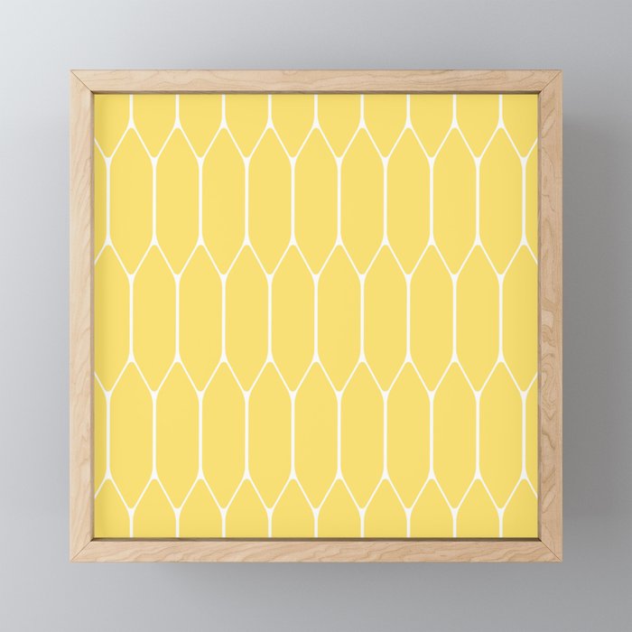 Yellow Long Honeycomb Minimalist Geometric Pattern Mini Art Print Gallery Image 1