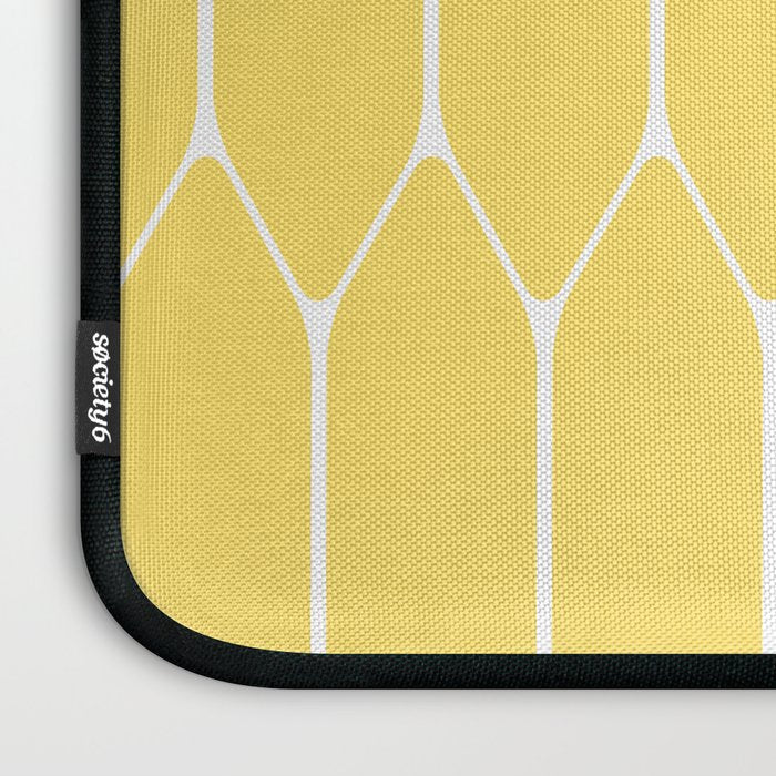 Yellow Long Honeycomb Minimalist Geometric Pattern Laptop Sleeve Gallery Image 3