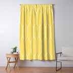 Yellow Long Honeycomb Minimalist Geometric Pattern Window Curtain Gallery Image 5