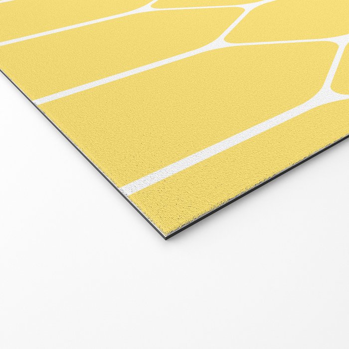 Yellow Long Honeycomb Minimalist Geometric Pattern Welcome Mat Gallery Image 2