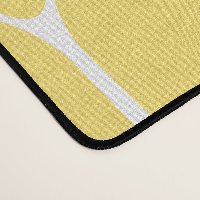 Yellow Long Honeycomb Minimalist Geometric Pattern Desk Mat Gallery Image 4