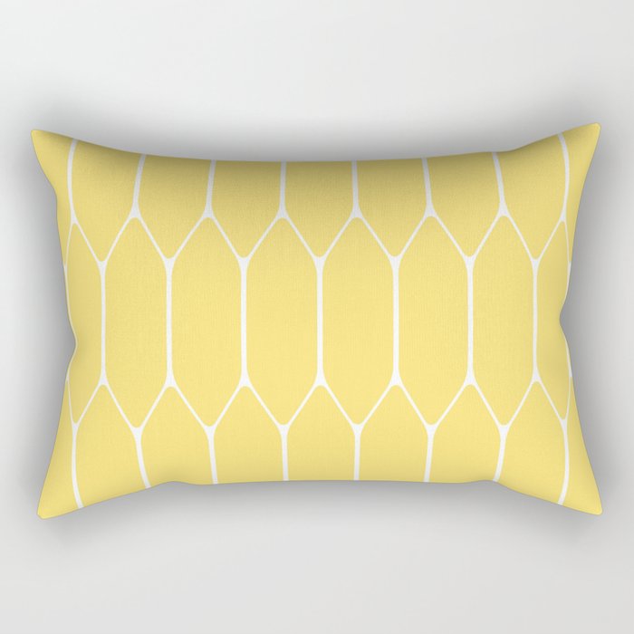 Yellow Long Honeycomb Minimalist Geometric Pattern Rectangular Pillow Gallery Image 2