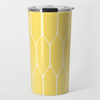 Yellow Long Honeycomb Minimalist Geometric Pattern Travel Mug Gallery Image 1