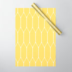 Yellow Long Honeycomb Minimalist Geometric Pattern Wrapping Paper Gallery Image 1