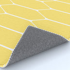 Yellow Long Honeycomb Minimalist Geometric Pattern Rug Gallery Image 4