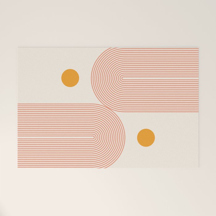 Abstraction_SUN_DOUBLE_LINE_POP_ART_Minimalism_001C Welcome Mat Gallery Image 1