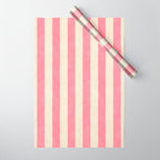 Cabana Stripe - pink & cream Wrapping Paper Gallery Image 1
