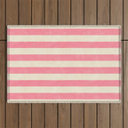 Cabana Stripe - pink & cream Outdoor Rug Gallery Image 1