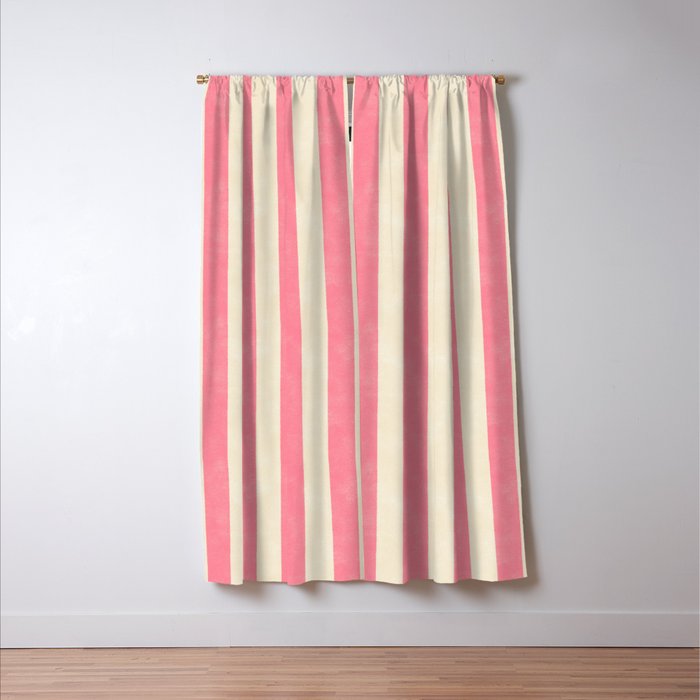 Cabana Stripe - pink & cream Window Curtain Gallery Image 3