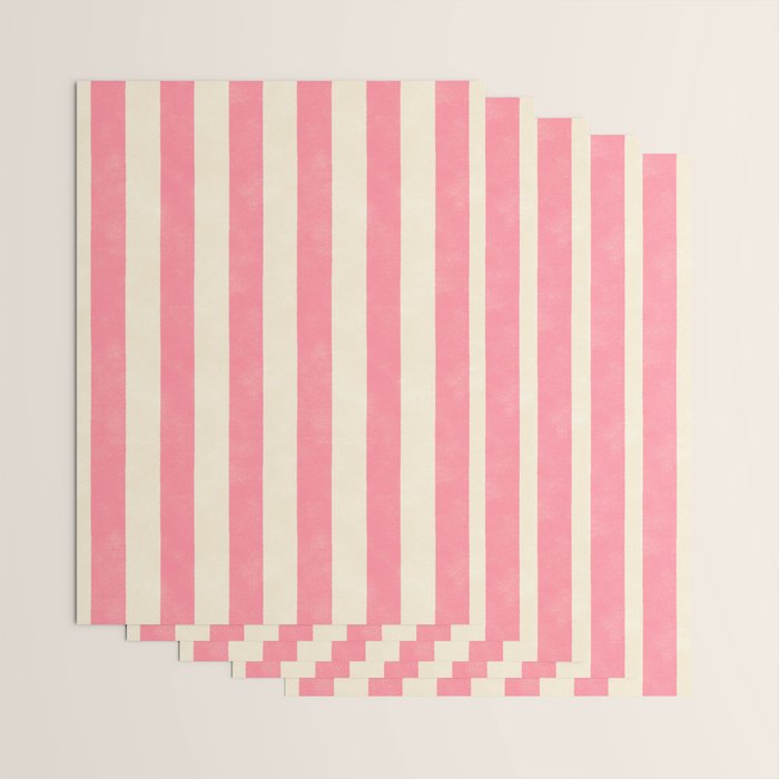 Cabana Stripe - pink & cream Wrapping Paper Gallery Image 3