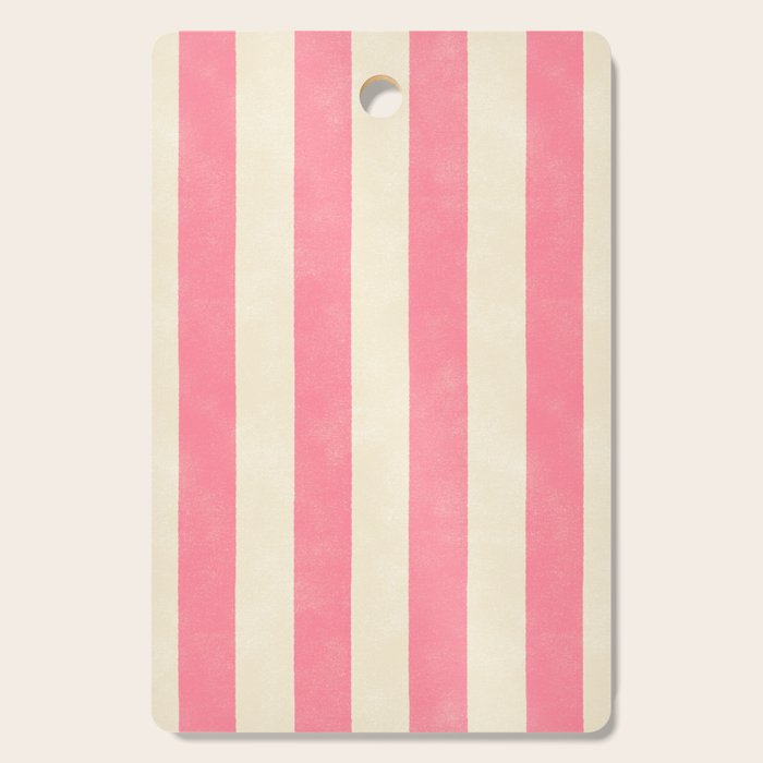 Cabana Stripe - pink & cream Cutting Board Gallery Image 1