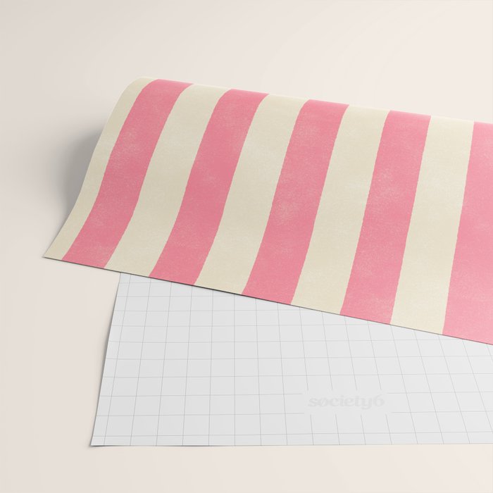 Cabana Stripe - pink & cream Wrapping Paper Gallery Image 2