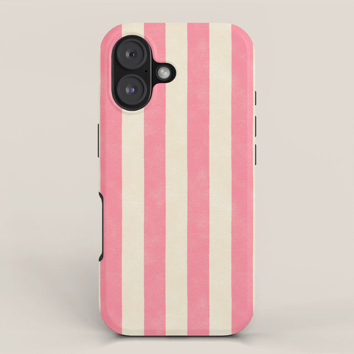 Cabana Stripe - pink & cream iPhone Case Gallery Image 1