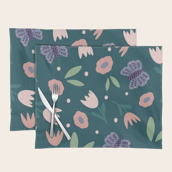 Butterfly and Flowers  Placemat Gallery Image 1