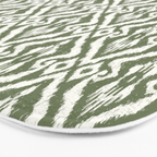 Modern Ikat Lush Green Bath Mat Gallery Image 3