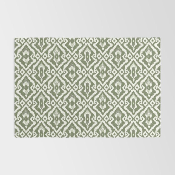 Modern Ikat Lush Green Rug Gallery Image 2