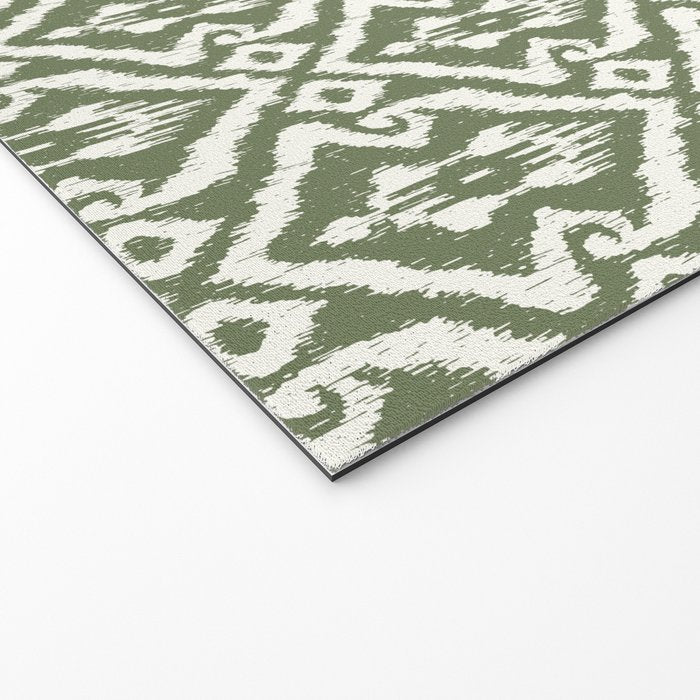 Modern Ikat Lush Green Welcome Mat Gallery Image 2