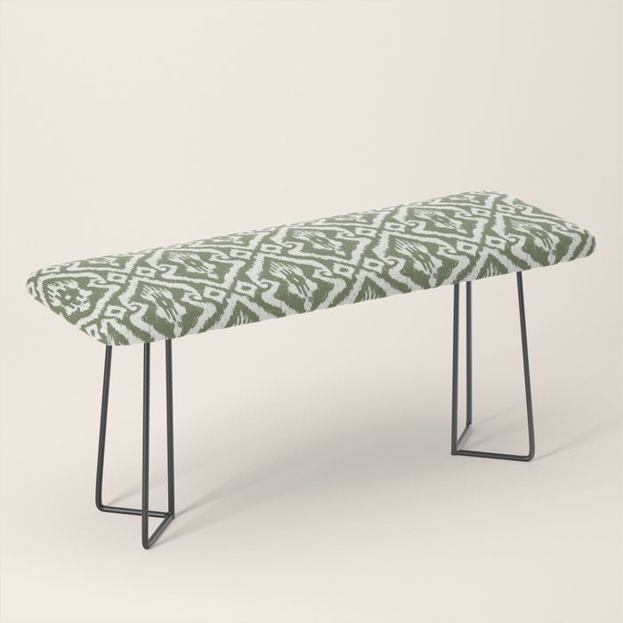 Modern Ikat Lush Green Bench Gallery Image 1