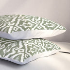 Modern Ikat Lush Green Pillow Sham Gallery Image 3