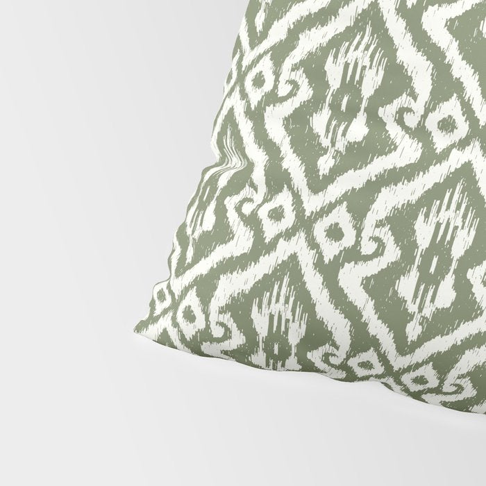 Modern Ikat Lush Green Pillow Sham Gallery Image 4