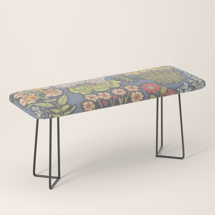 Floral Botanical Mille Fleur Pattern Bench Gallery Image 1