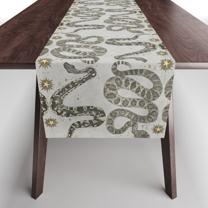 celestial snakes silver Table Runner Gallery Image 1