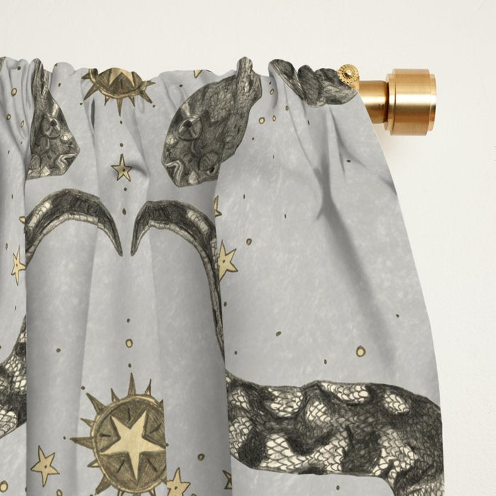 celestial snakes silver Window Curtain Gallery Image 2